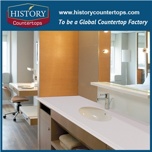 Pure White Quartz Countertops Bath Top for Sale