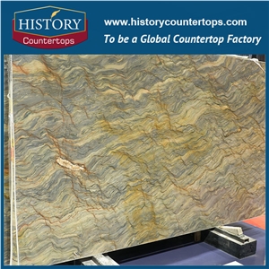 Silk Road /Fusion Quartzite Luxury Stone for Floor Tiles & Wall Covering Cladding, Kitchen Countertops & Bathroom Vanity Top, Construction Material Interior or Exterior