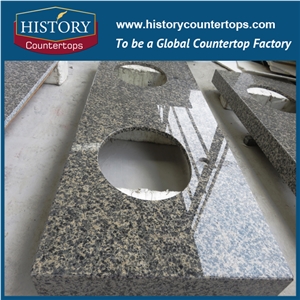 Yellow Leopard Skin Flower Granite Countertops with Customized Edges for Sales, Engineered Kitchen Bench Top Worktops Polished Solid Surface for Multi-Family Projects