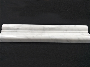 Carrara White Skirting Pencil Molding and Chari Rail