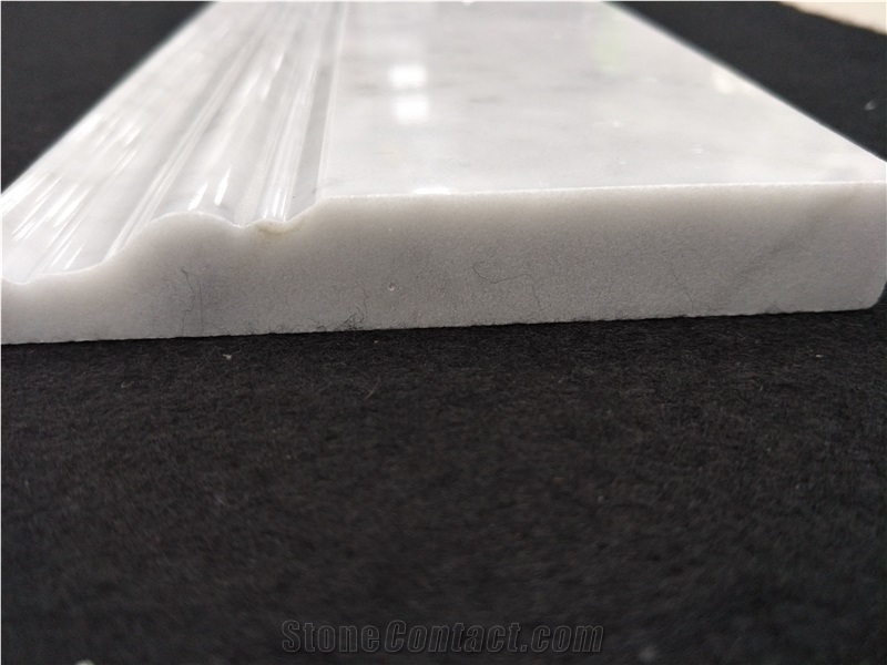 Carrara White Skirting Pencil Molding and Chari Rail
