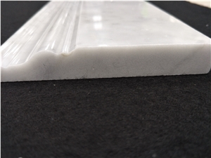 Carrara White Skirting Pencil Molding and Chari Rail
