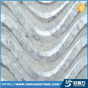 Carrara White Marble 3d Wall Tile, 3d Wave Tiles