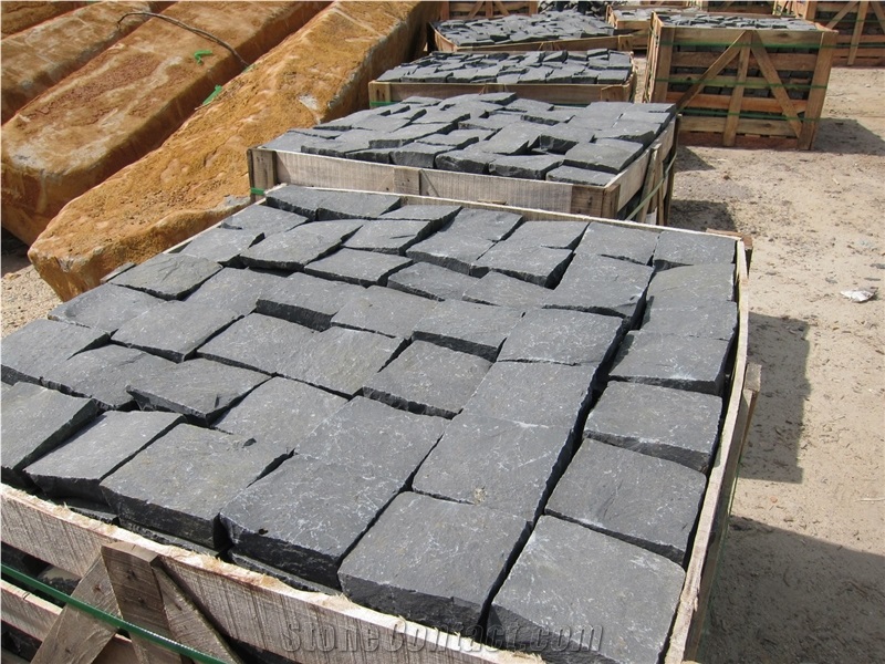 Cobbles Basalt Slabs & Tiles, Viet Nam Grey Basalt