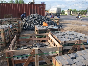 Cobbles Basalt Slabs & Tiles, Viet Nam Grey Basalt