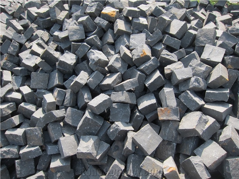 Cobbles Basalt Slabs & Tiles, Viet Nam Grey Basalt