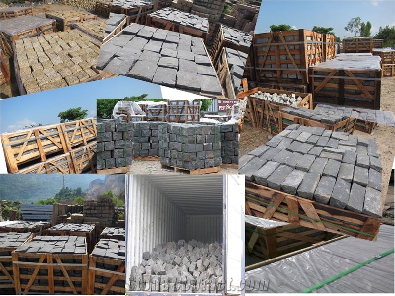 Cobbles Basalt Slabs & Tiles, Viet Nam Grey Basalt