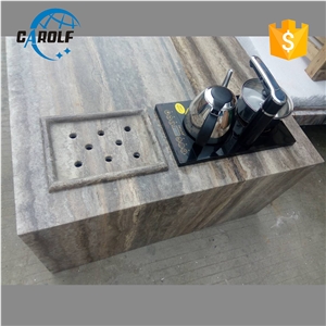Grey Marble Coffee Table with Tea Pot