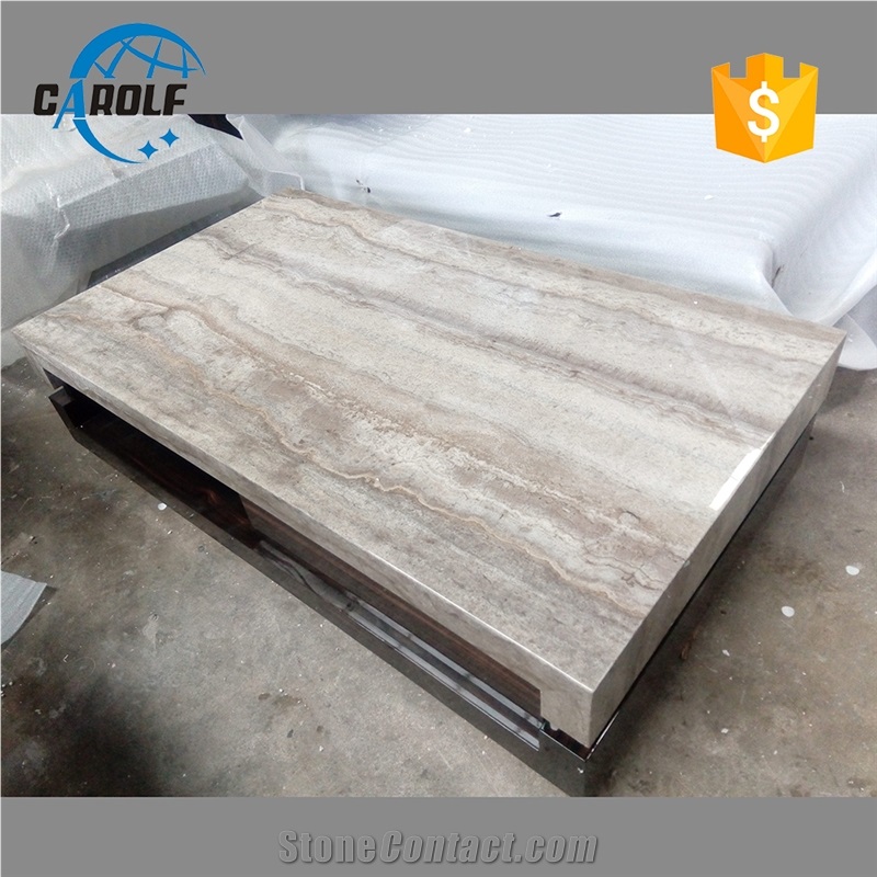 Grey Travertine Coffee Table