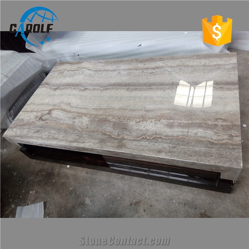 Grey Travertine Coffee Table