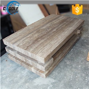 Simple 1.4 Meters Full Grey Travertine Coffee Table