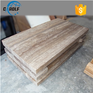 Simple 1.4 Meters Full Grey Travertine Coffee Table