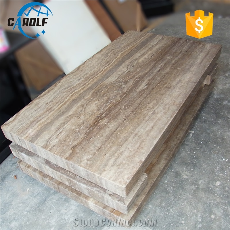 Simple 1.4 Meters Full Grey Travertine Coffee Table
