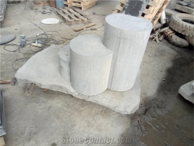 Dark Bluestone Sawn 400# Benchs, Hainan Black Basalt Sawn 400 Grit Seats