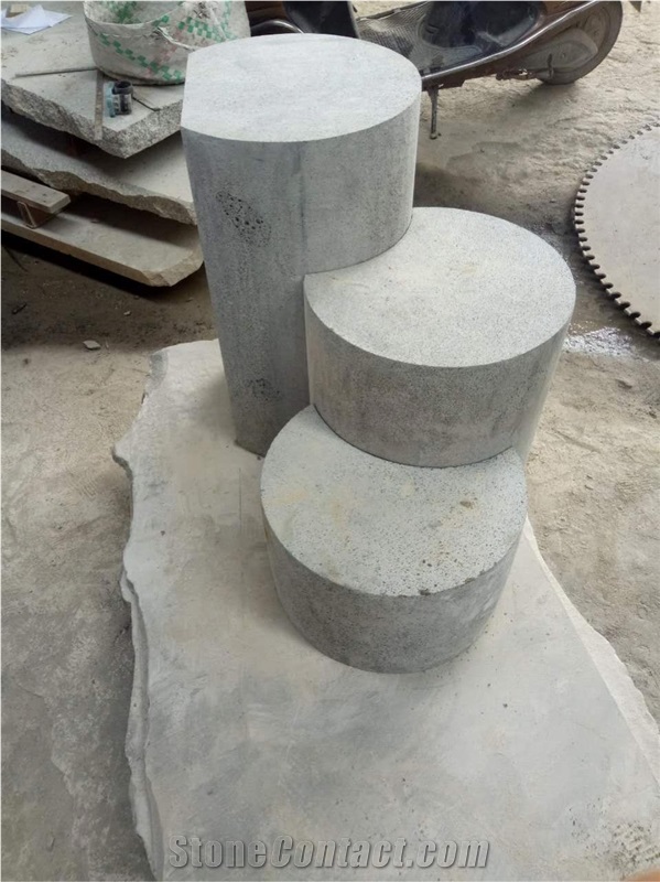 Hainan Dark Bluestone Sawn 400# Benchs, Hainan Black Basalt Sawn 400 Grit Seats