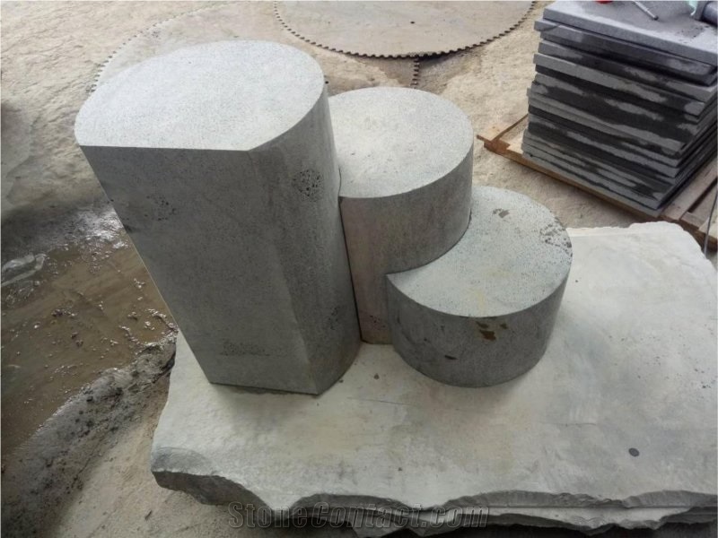 Hainan Dark Bluestone Sawn 400# Benchs, Hainan Black Basalt Sawn 400 Grit Seats