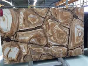 Brazil Golden Yellow Palomino Luxury Marble Polished Slabs & Tiles, Superior Hotel Decoration Projects, Wall Cladding & Floor Covering & Indoor Background Wall Decoration