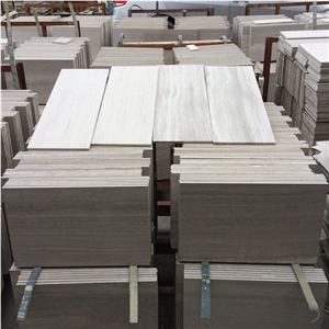 China Wooden White Marble Building Walling Wall Cladding Slab Tile with Polish Hone Antique Face