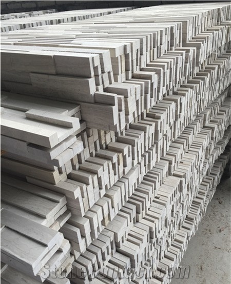 China Wooden White Marble Building Walling Wall Cladding Slab Tile with Polish Hone Antique Face