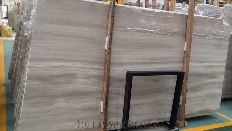 China Wooden White Marble Building Walling Wall Cladding Slab Tile with Polish Hone Antique Face