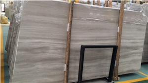China Wooden White Marble Building Walling Wall Cladding Slab Tile with Polish Hone Antique Face