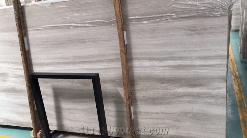 China Wooden White Marble Building Walling Wall Cladding Slab Tile with Polish Hone Antique Face