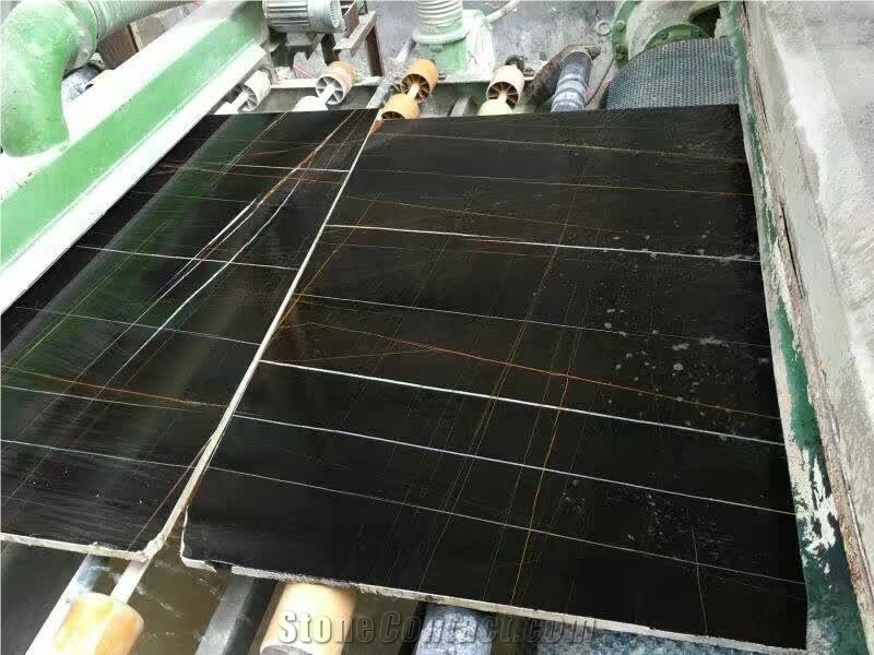 Quarry Direct Supply Noir Aziza Marble(Nero Tunisi,Black Aziza,Noir Gris Aziza,Nero Dora) Slabs & Tiles,Wall & Floor Covering, Polished, Honed