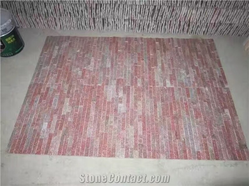 Pink Quartzite Cultured Stone, Pink Wall Panel , Pink Wall Cladding