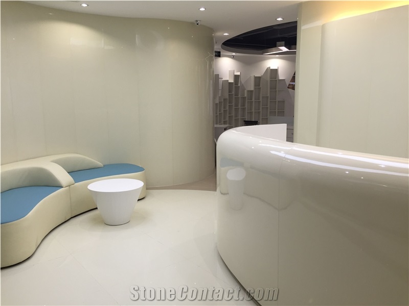 Beige Nano Crystallized Glass Stone Slabs & Tiles Commerical Residential Design Wear Resistance Customized Style