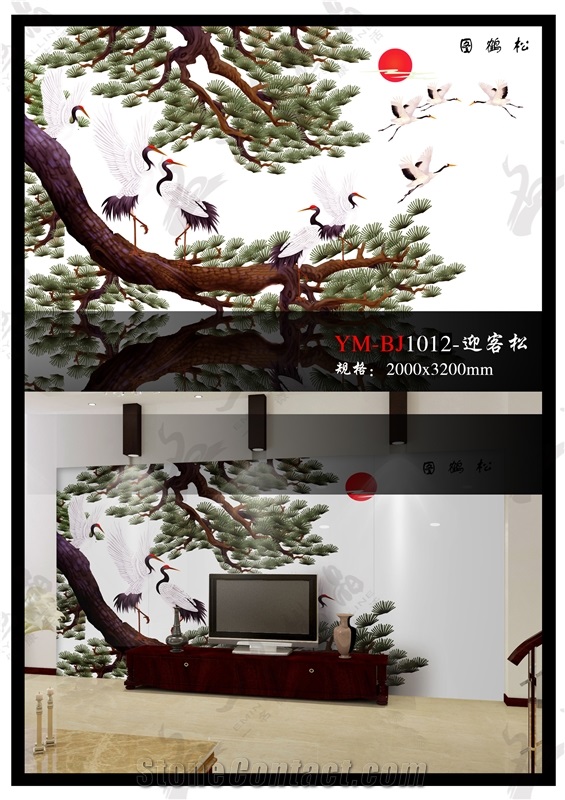 Nano Crystallized Stone Background Wall Art Work Walling Panel Home Decor Painting Chinese Style