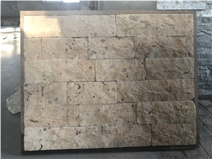 Loose Wall Cladding, Beige Yellow Limestone Cheap China Stone, Ledge Split Face Culture Stone