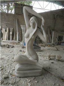 White Marble Abstract Statue