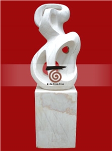White Marble Abstract Statue Sculpture