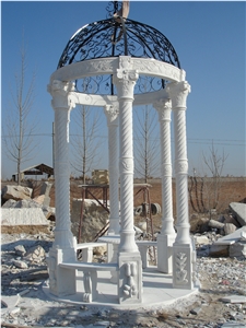 White Marble Column Gazebo for Garden