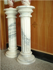 White Marble Column Pedestal for Decoration