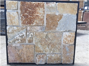 Yellow Brown Loose Random Stone with Square Shape, Corner Stone