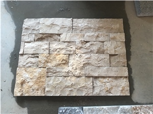 Yellow Outdoor Wall Stone,Building Wall Stone Decor, Exposed External Wall Stone,Facade Stone,Field Stone,Loose Stone Pieces Feature Wall,Castle Rock Veneer,Stacked Dry Stone,Random Ledge Stone