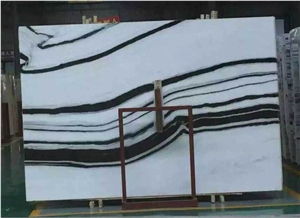 Decoration Material Panda White Marble Slabs/Tiles/Countertops/Wall Tiles with Black Veins