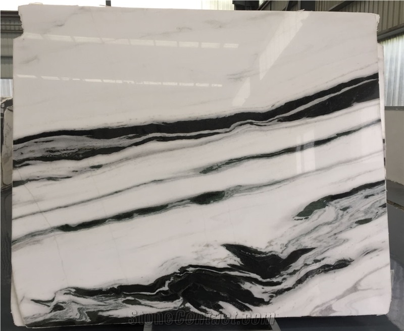 Decoration Material Panda White Marble Slabs/Tiles/Countertops/Wall Tiles with Black Veins