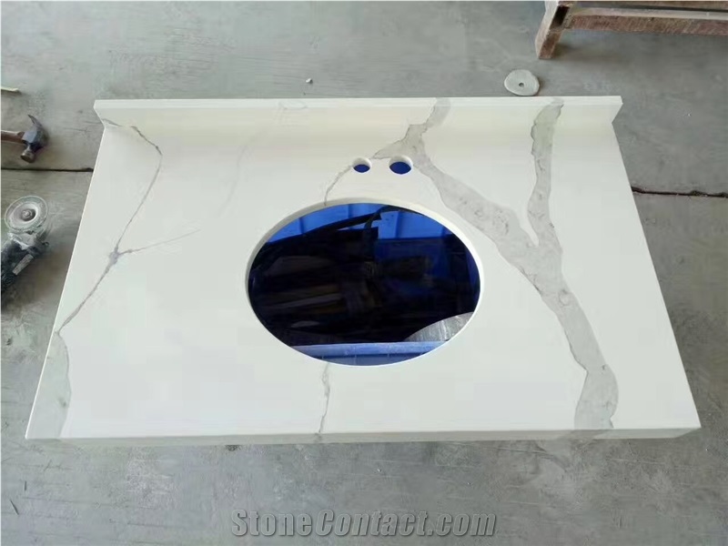 Hot Sale Calacatte Quartz Stone Countertops,Quartz Stone Tops,Artificial Stone Slabs,Calacatta Quartz Stone