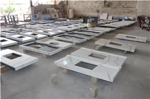 Hot Sale Calacatte Quartz Stone Countertops,Quartz Stone Tops,Artificial Stone Slabs,Calacatta Quartz Stone