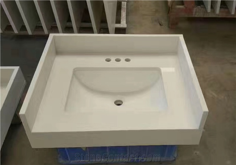 Pure White Quartz Stone Bath Top/Engineered Stone/Artificial Stone/Solid Surface Silestone Vanity Top