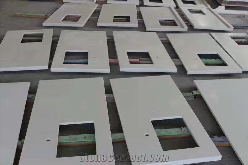 Pure White Quartz Stone Bath Top/Engineered Stone/Artificial Stone/Solid Surface Silestone Vanity Top