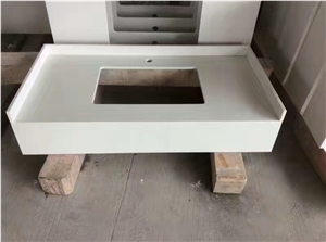 Pure White Quartz Stone Bath Top/Engineered Stone/Artificial Stone/Solid Surface Silestone Vanity Top
