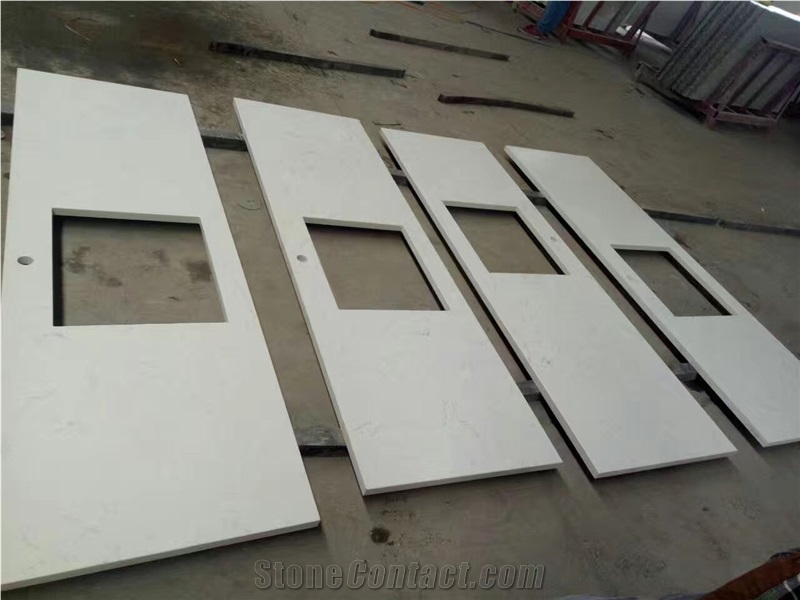 Pure White Quartz Stone Bath Top/Engineered Stone/Artificial Stone/Solid Surface Silestone Vanity Top