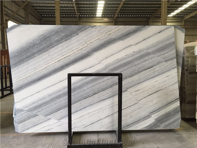 Magic White Marble Slabs and Tiles,Stripe White Marble Slabs, Bookmatching White Marble Tiles