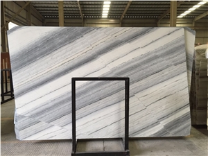 Magic White Marble Slabs and Tiles,Stripe White Marble Slabs, Bookmatching White Marble Tiles