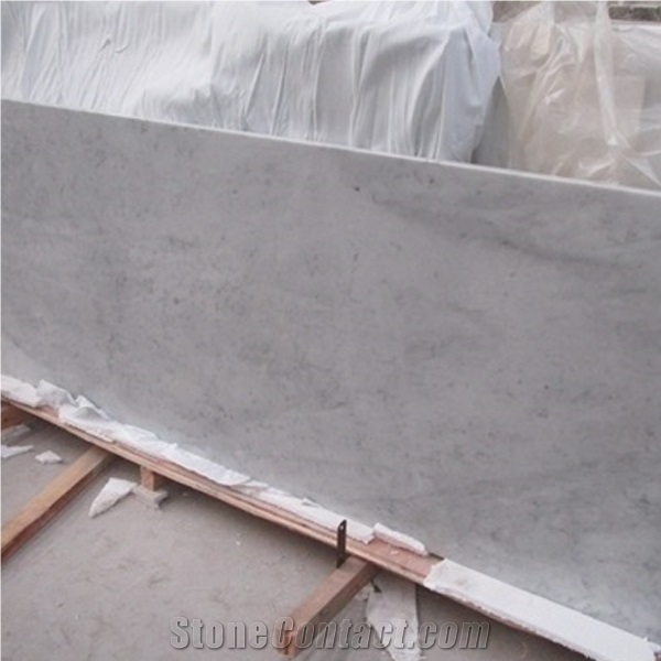 Bianco Carrara White Marble Polished Countertop, Vanity Top with Beveled Edge, Italy Cheap White Marble Countertops Kitchen Bathroom Decoration, Worktops, Bar Tops