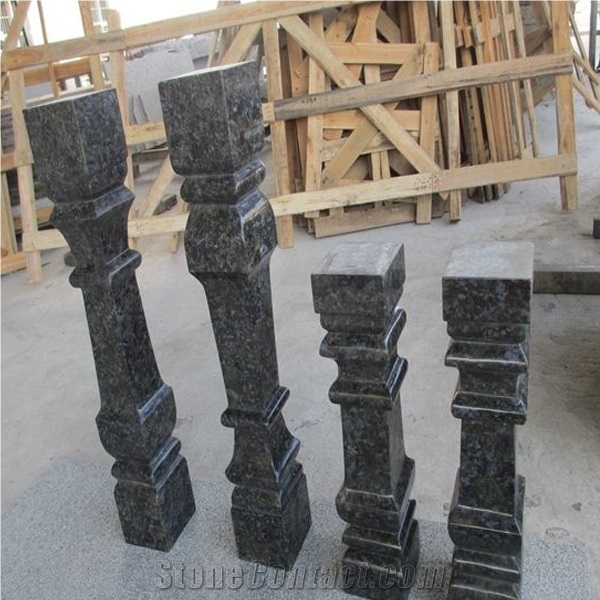 Butterfly Blue Granite Fence/Natural Granite Stone Palisade Fence/Stone Pillar with Pineapple Surface/Granite Gates, Fence