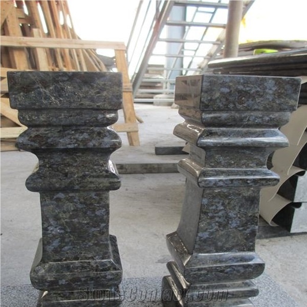 Butterfly Blue Granite Fence/Natural Granite Stone Palisade Fence/Stone Pillar with Pineapple Surface/Granite Gates, Fence